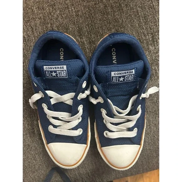 Converse All Star Junior 3 Blue Canvas Low Top Sneakers Youth Shoes - Picture 7 of 9